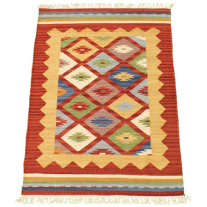 Flat-weave Anatolian Red Wool Kilim