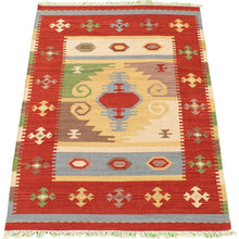 Flat-weave Anatolian Red Wool Kilim