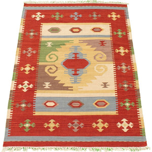 Flat-weave Anatolian Red Wool Kilim