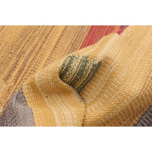 Flat-weave Bold and Colorful Beige Wool Kilim