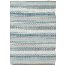 Stripes Flat-weave Bold Colorful Blue Wool Kilim