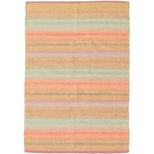 Flat-weave Bold and Colorful Pink, Gold Wool Kilim
