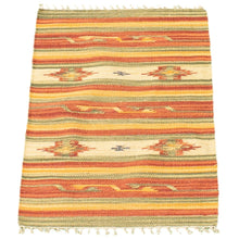 Flat-weave Bold and Colorful Red Wool Soft Kilim Area Rug