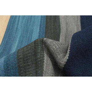 Flat-weave Kalista Navy Blue Wool Kilim