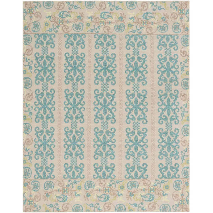 Flat-Weave Tamar I Teal Wool Tapestry Kilim