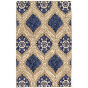 Anne Hathaway Collection Flat-weave Tamar II Blue Wool Sumak rug