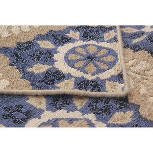 Anne Hathaway Collection Flat-weave Tamar II Blue Wool Sumak rug