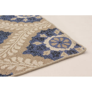 Anne Hathaway Collection Flat-weave Tamar II Blue Wool Sumak rug