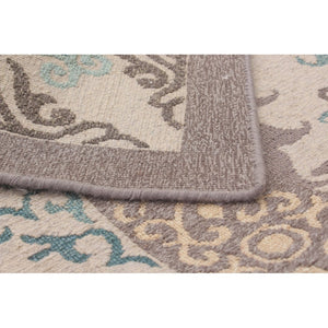 Flat-Weave Tamar IV Grey Wool Tapestry Soft Kilim