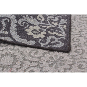 Flat-Weave Tamar III Grey Wool Tapestry Kilim