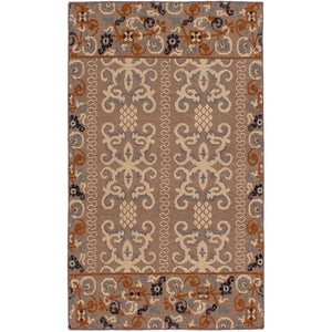 Flat-Weave Tamar Tan Wool Tapestry Kilim Rug