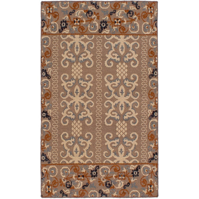 Flat-Weave Tamar Tan Wool Tapestry Kilim Rug