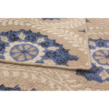 Flat-Weave Tamar II Blue Wool Tapestry Kilim