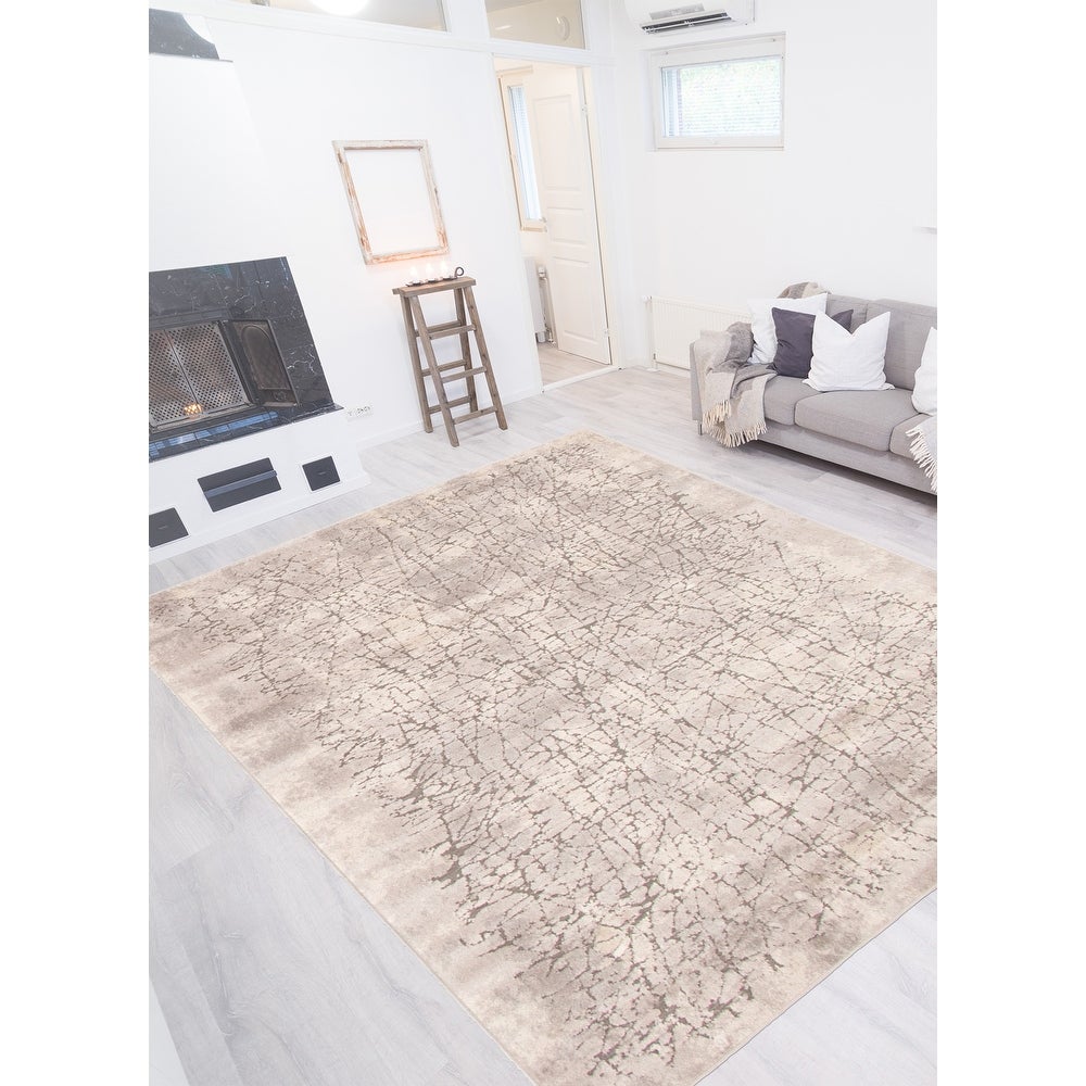 Emma Watson Grey Patterned Soft Area Rug