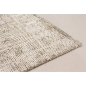 Hand Loomed Galleria Beige, Grey Silk Soft Rug