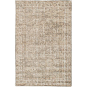 Hand Loomed Khaki Silk Soft Rug