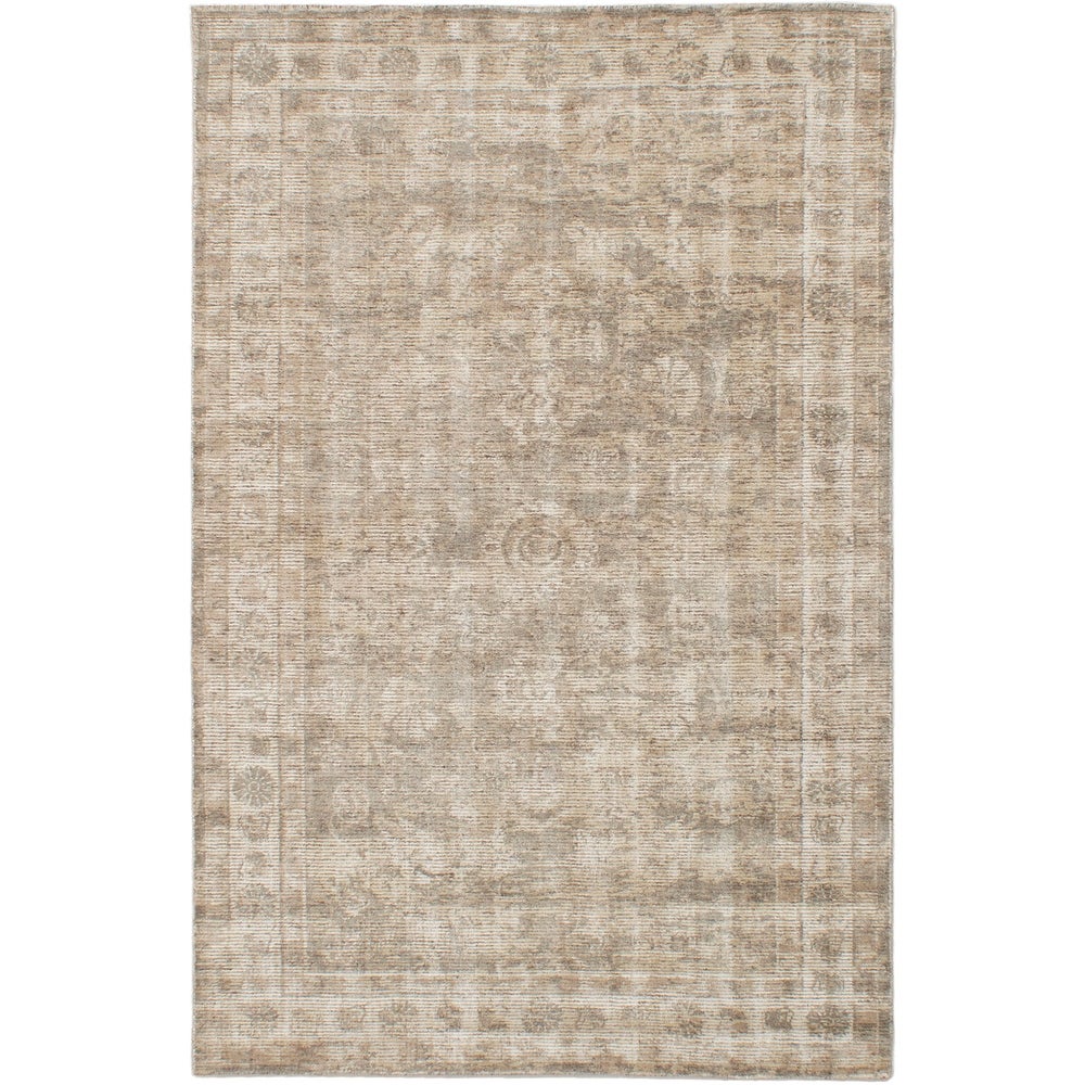 Hand Loomed Khaki Silk Soft Rug