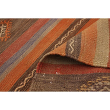 Anne Hathaway Collection Hand Woven Bohemian Orange, Red Wool Kilim Rug