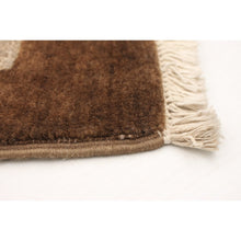 Hand-knotted 18/20 Pak Finest Beige, Brown Wool Soft Rug