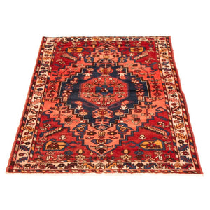 Hand-knotted Andelz Dark Red Wool Soft Rug