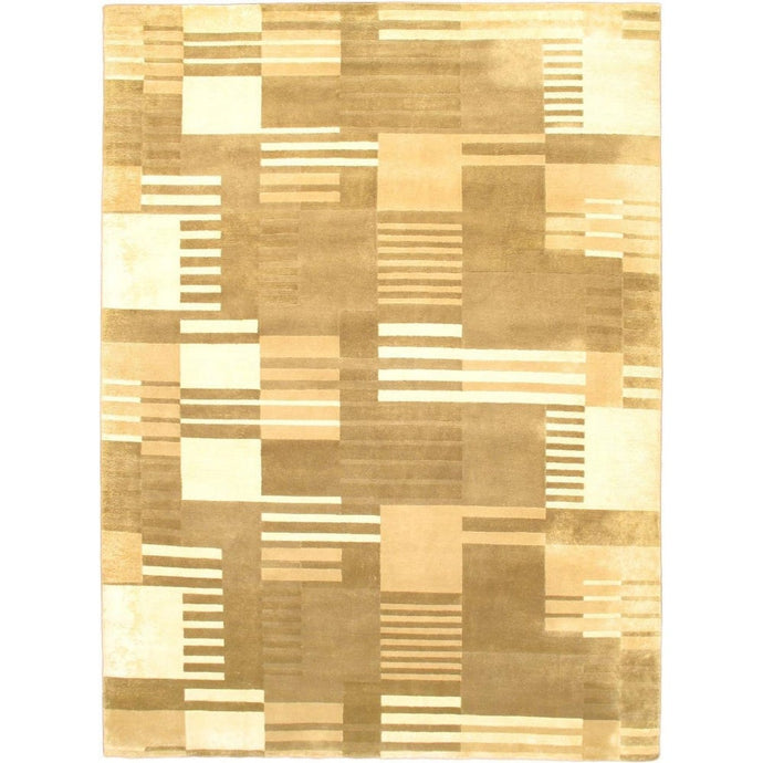 Hand-knotted Aurora Beige, Cream Wool Soft Rug