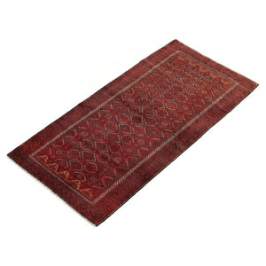 Hand-knotted Authentic Turkish Red Wool Rug