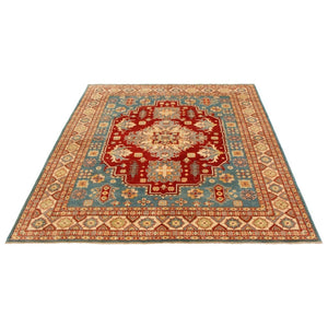 Hand-knotted Finest Ghazni Sky Blue Wool Soft Rug