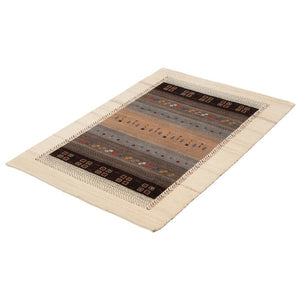 Hand-knotted Indian Gabbeh Cream Viscose Soft Rug