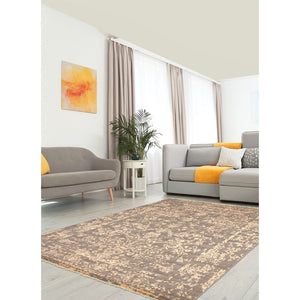 Hand-knotted La Seda Grey Silk, Wool Soft Rug