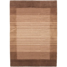 Hand-knotted Gabbeh Riz Beige, Brown Wool Soft Rug