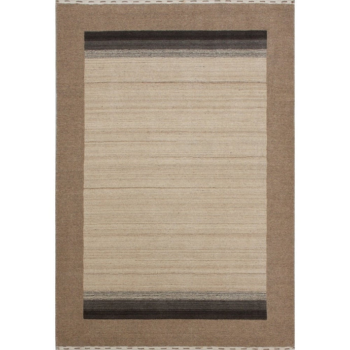 Hand-knotted Gabbeh Riz Beige, Brown Wool Soft Rug