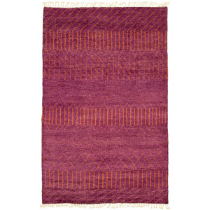 Hand-knotted Pak Finest Marrakesh Purple Wool Soft Rug
