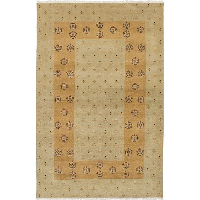 Hand-knotted Peshawar Ziegler Khaki Wool Soft Rug