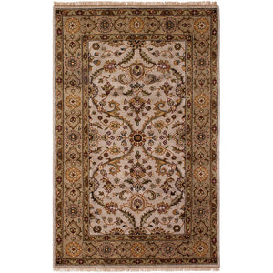 Hand-knotted Royal Mahal Light Grey Wool Soft Rug