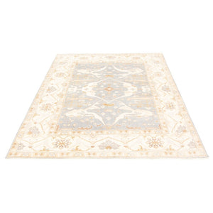 Hand-knotted Royal Oushak Grey Wool Soft Rug