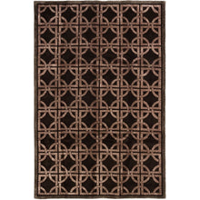 Hand-knotted Silk Touch Dark Brown Silk, Wool Soft Rug