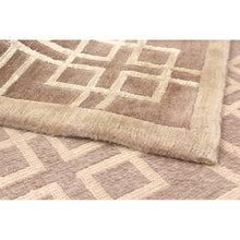 Hand-knotted Silk Touch Dark Brown Silk, Wool Soft Rug