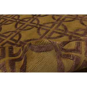 Hand-knotted Silk Touch Dark Brown Silk Wool Soft Rug
