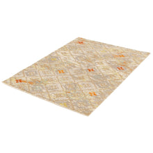 Beige Orange Trellis Havana Casual Soft Rug