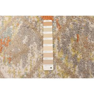 Beige Orange Trellis Havana Casual Soft Rug