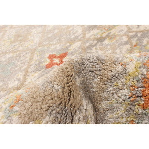 Beige Orange Trellis Havana Casual Soft Rug