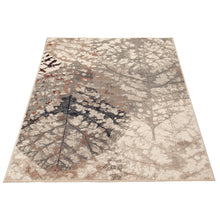 Leaf Pattern Ivory Taupe Soft Rug