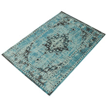 Medallion Aqua Blue Traditional Soft Area Rug