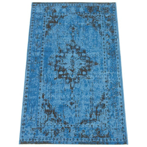 Medallion Aqua Blue Traditional Soft Area Rug