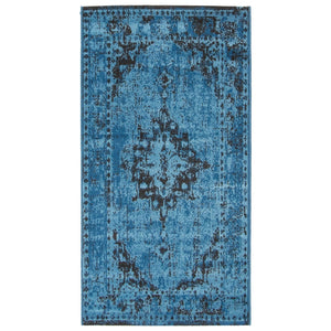 Medallion Aqua Blue Traditional Soft Area Rug