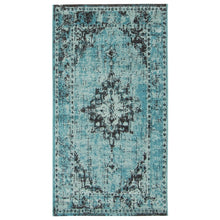 Medallion Aqua Blue Traditional Soft Area Rug