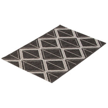 Black Gray Geometric Indoor/ Outdoor Soft Rug