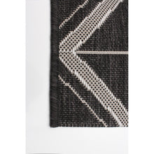 Black Gray Geometric Indoor/ Outdoor Soft Rug