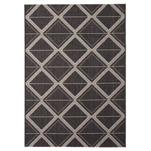 Black Gray Geometric Indoor/ Outdoor Soft Rug