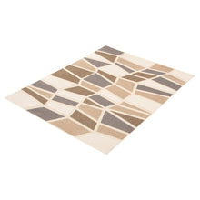 Ivory Blue Geometric Indoor/ Outdoor soft Rug